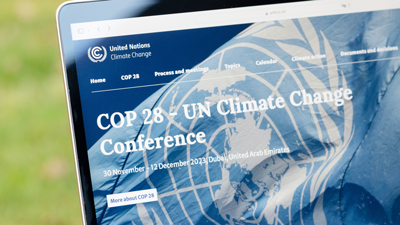 Bild: Website der UNFCCC auf einem Notebook